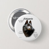 Badge Rond 5 Cm Conception de l'historique de Schipperke (Devant & derrière)