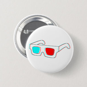 Badge Rond 5 Cm Conception de lunettes 3D
