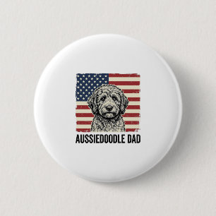 Badge Rond 5 Cm Conception de maillot de chien vintage patriotique