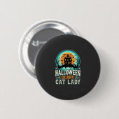 Badge Rond 5 Cm Conception de maison hantée de dame de chat effray (Devant & derrière)