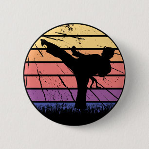 Badge Rond 5 Cm Conception de maître d'art martial de ceinture noi