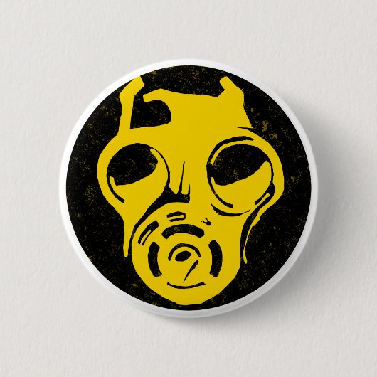 Badge Rond 5 Cm Conception de masque de gaz 999 (Devant)