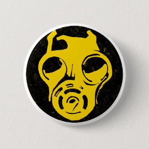 Badge Rond 5 Cm Conception de masque de gaz 999