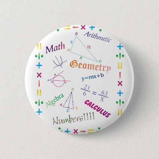 Badge Rond 5 Cm Conception de maths (Devant)