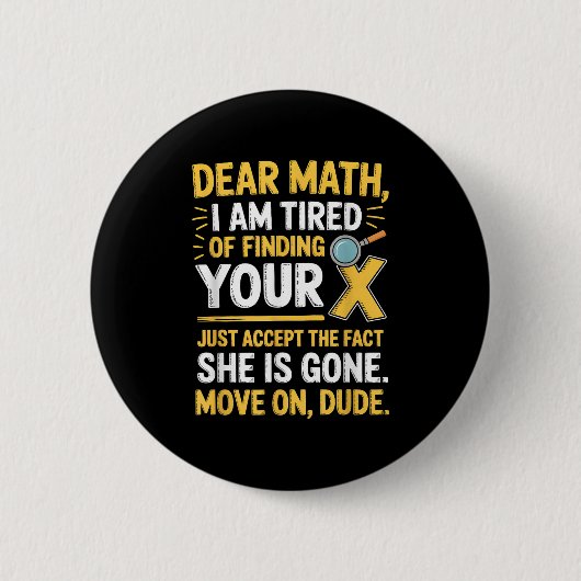Badge Rond 5 Cm Conception de maths drôle pour garçons filles prof (Devant)