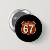 Badge Rond 5 Cm Conception de mème de route 67 drôle rétro (Devant & derrière)