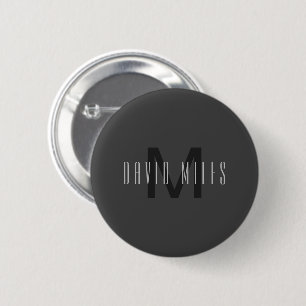 Badge Rond 5 Cm Conception de monogramme minimal moderne éditable 