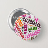 Badge Rond 5 Cm Conception de mots de yoga (Devant & derrière)