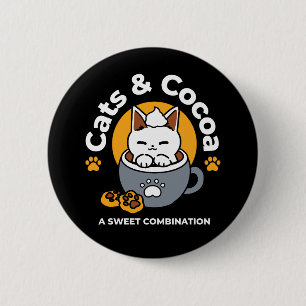 Badge Rond 5 Cm Conception de Mug de vacances avec Cosy Cat et Paw