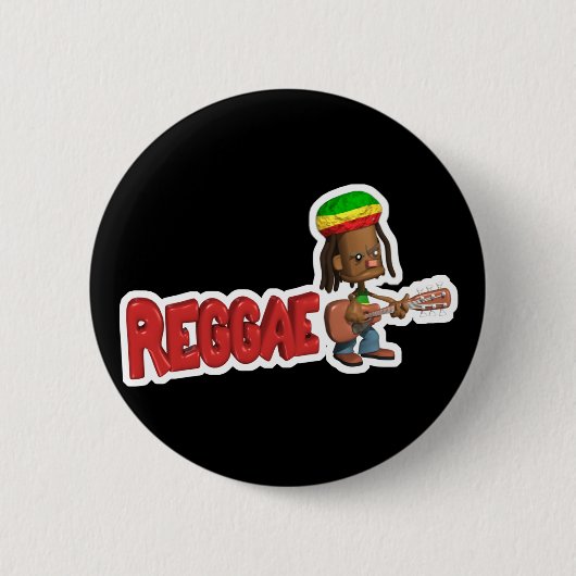 Badge Rond 5 Cm conception de musique reggae (Devant)