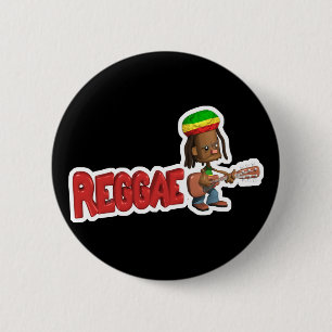 Badge Rond 5 Cm conception de musique reggae