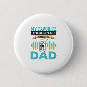 Badge Rond 5 Cm Conception de musique vintage de papa euphonium dr