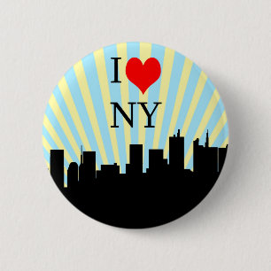 Badge Rond 5 Cm Conception de New York de coeur d'amour du cool I