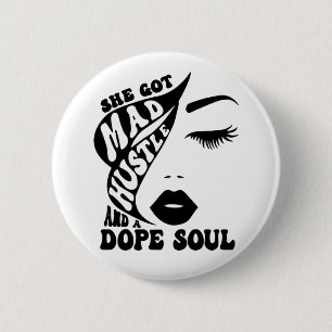 Badge Rond 5 Cm Conception de Noël Hustle pour autonomiser les fem