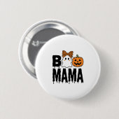 Badge Rond 5 Cm Conception de noeud de fantôme de pumpkin de Maman (Devant & derrière)