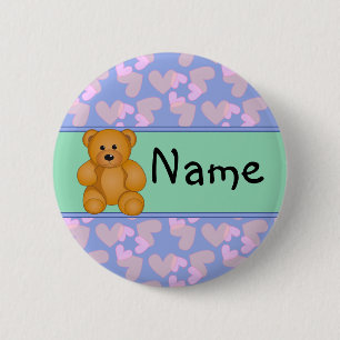 Badge Rond 5 Cm Conception de nounours de bande dessinée