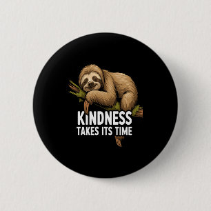 Badge Rond 5 Cm Conception de paresseux mignon pour amateur de par