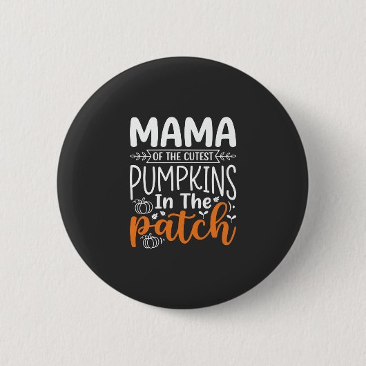 Badge Rond 5 Cm Conception de patch de citrouilles maman Halloween (Devant)