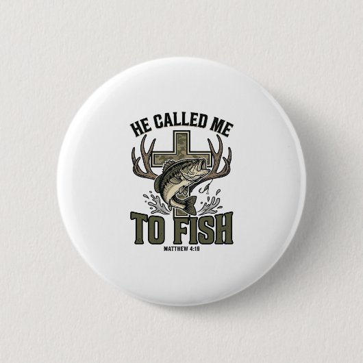 Badge Rond 5 Cm Conception de pêche chrétienne Il m'a appelé à pêc (Devant)