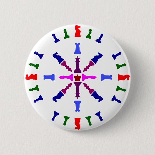 Badge Rond 5 Cm Conception de pièce d'échecs (Devant)