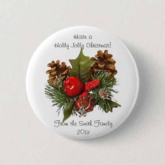 Badge Rond 5 Cm Conception de pièce maîtresse de Noël (Devant)