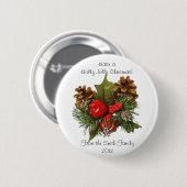 Badge Rond 5 Cm Conception de pièce maîtresse de Noël (Devant & derrière)