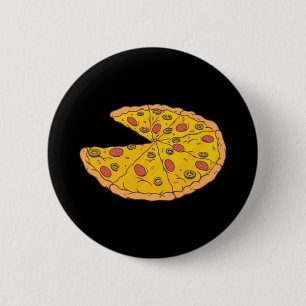 Badge Rond 5 Cm Conception de pizza découpée en tranches Cartoon d