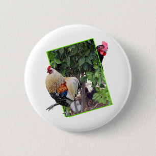 Badge Rond 5 Cm Conception de Poulet Peekaboo,