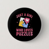 Badge Rond 5 Cm Conception De Puzzle cool Pour Femmes Filles Jigsa (Devant)