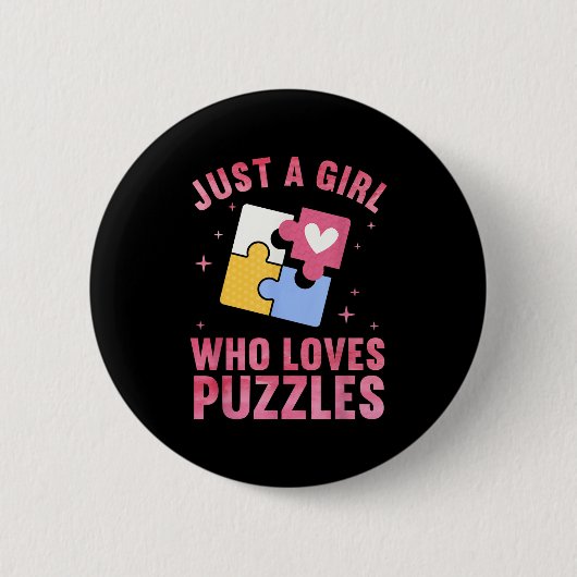 Badge Rond 5 Cm Conception De Puzzle cool Pour Femmes Filles Jigsa (Devant)