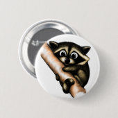 Badge Rond 5 Cm Conception de raton laveur (Devant & derrière)