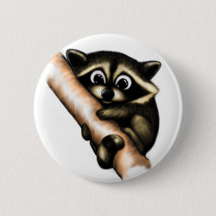 Badge Rond 5 Cm Conception de raton laveur