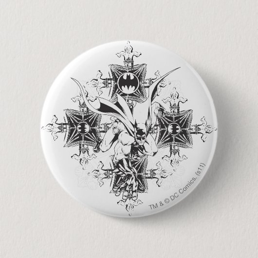 Badge Rond 5 Cm Conception de rue Batman (Devant)