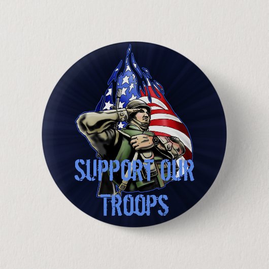 Badge Rond 5 Cm Conception de salut de soldat (Devant)