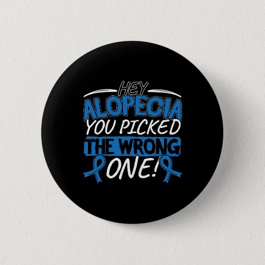 Badge Rond 5 Cm Conception de sensibilisation Alopecia pour un sou (Devant)