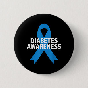Badge Rond 5 Cm Conception de sensibilisation au diabète avec un r