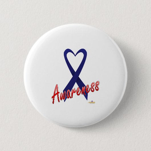 Badge Rond 5 Cm Conception de sensibilisation au ruban bleu foncé (Devant)