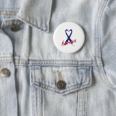 Badge Rond 5 Cm Conception de sensibilisation au ruban bleu foncé (En situation)