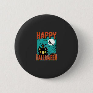 Badge Rond 5 Cm Conception de sorcière de maison hantée Halloween