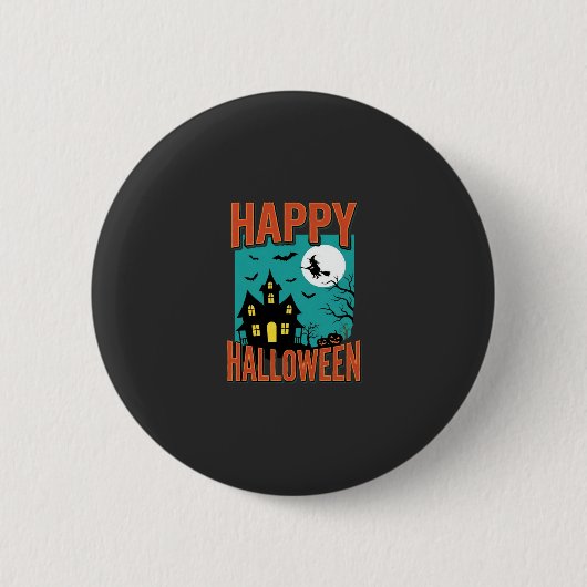 Badge Rond 5 Cm Conception de sorcière de maison hantée Halloween (Devant)