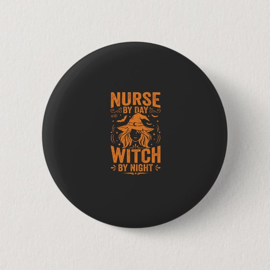 Badge Rond 5 Cm Conception de sorcière infirmière Halloween (Devant)