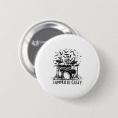 Badge Rond 5 Cm Conception de squelette de batteur fou (Devant & derrière)