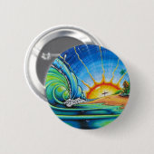 Badge Rond 5 Cm Conception de surfer (Devant & derrière)