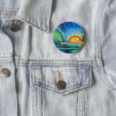 Badge Rond 5 Cm Conception de surfer (En situation)
