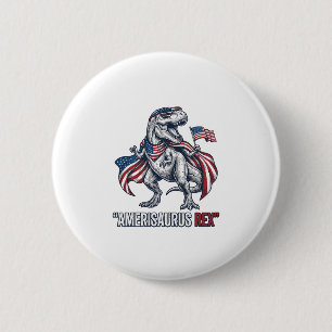 Badge Rond 5 Cm Conception de T-shirt blanc de T-Rex patriotique A