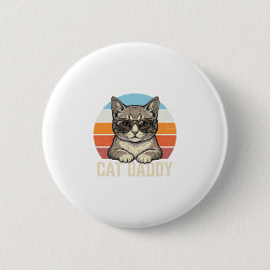 Badge Rond 5 Cm Conception de T-shirt Chat Daddy Vintage Sunset Co