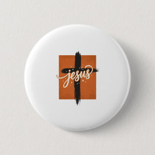 Badge Rond 5 Cm Conception de T-shirt chrétien Croix Jésus Vintage