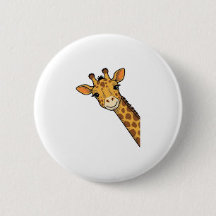 Badge Rond 5 Cm Conception de T-shirt de girafe qui regarde discrè