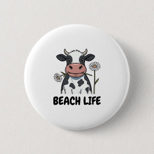 Badge Rond 5 Cm Conception de T-Shirt de gravure vintage de vache