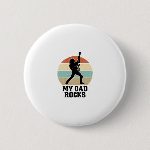 Badge Rond 5 Cm Conception de t-shirt de guitare vintage de couche